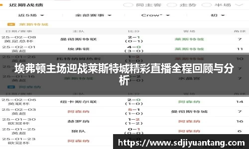埃弗顿主场迎战莱斯特城精彩直播全程回顾与分析